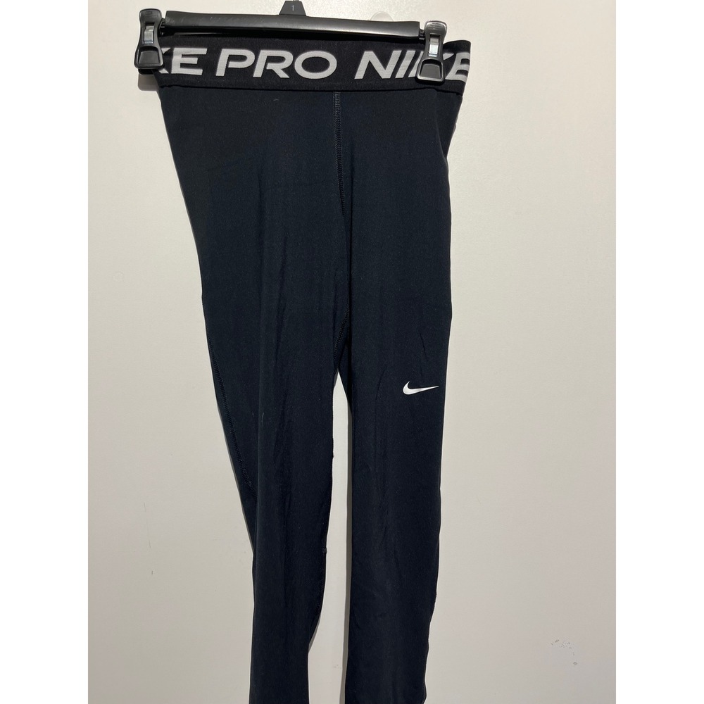 Nike Pro Womens Black Mesh Panel Athletic Training Leggings Medium